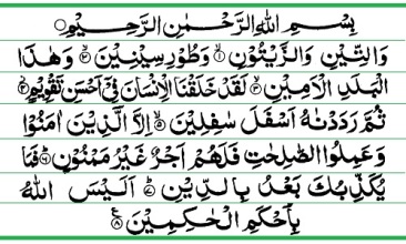 tin surah surat bacaan akhir ayat calligraphy qur